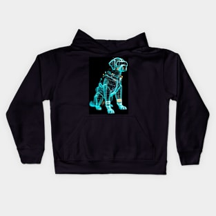 a dog wearing a hologram Kids Hoodie